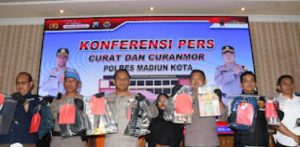 Polres Madiun Kota Ungkap 19 Kasus Curanmor dan Satu Kasus Pencurian Brankas Berisi Rp 52 Juta