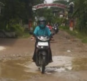 Jalan Poros Desa Yang  mengghubungkan Antara Desa Purworejo Dan Desa Sedarat Rusak Berat  Dan Memprihatinkan