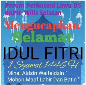 Perum Perhutani Lawu DS BKPH Wilis Selatan Asper Lindiantoko Beserta Jajaranya  Mengucapkan Selamat Hari Raya Idul Fitri 1 Syawal 1446 H , Minal Aidzin Walfaidzin ,” Mohon Maaf Lahir Dan Batin “